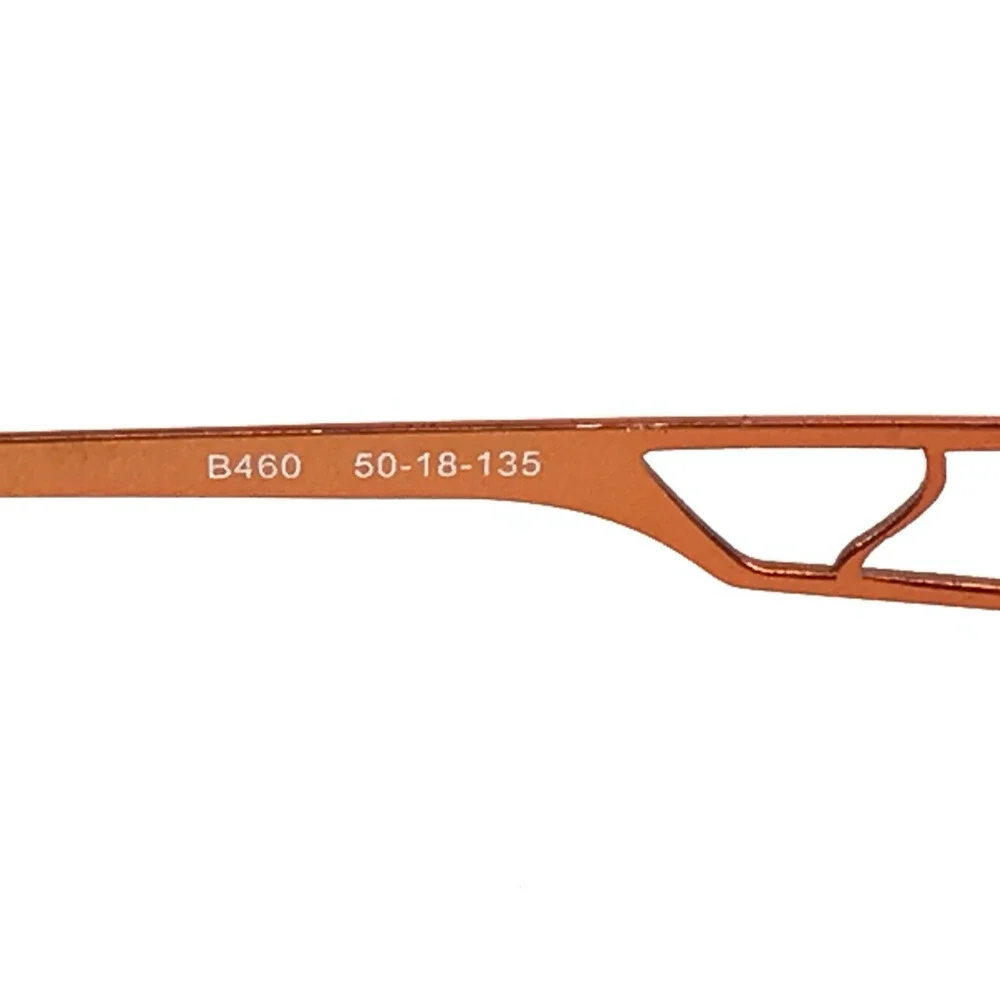 Bellagio Eyeglasses Frames C-01 B460 Brown Orange Rectangle Semi Rim 50-18-135